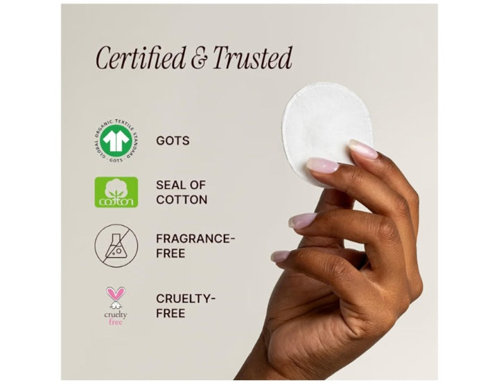 Organic Cotton Rounds, 400 Count - Makeup Remover Pads for Face, Lint-Free